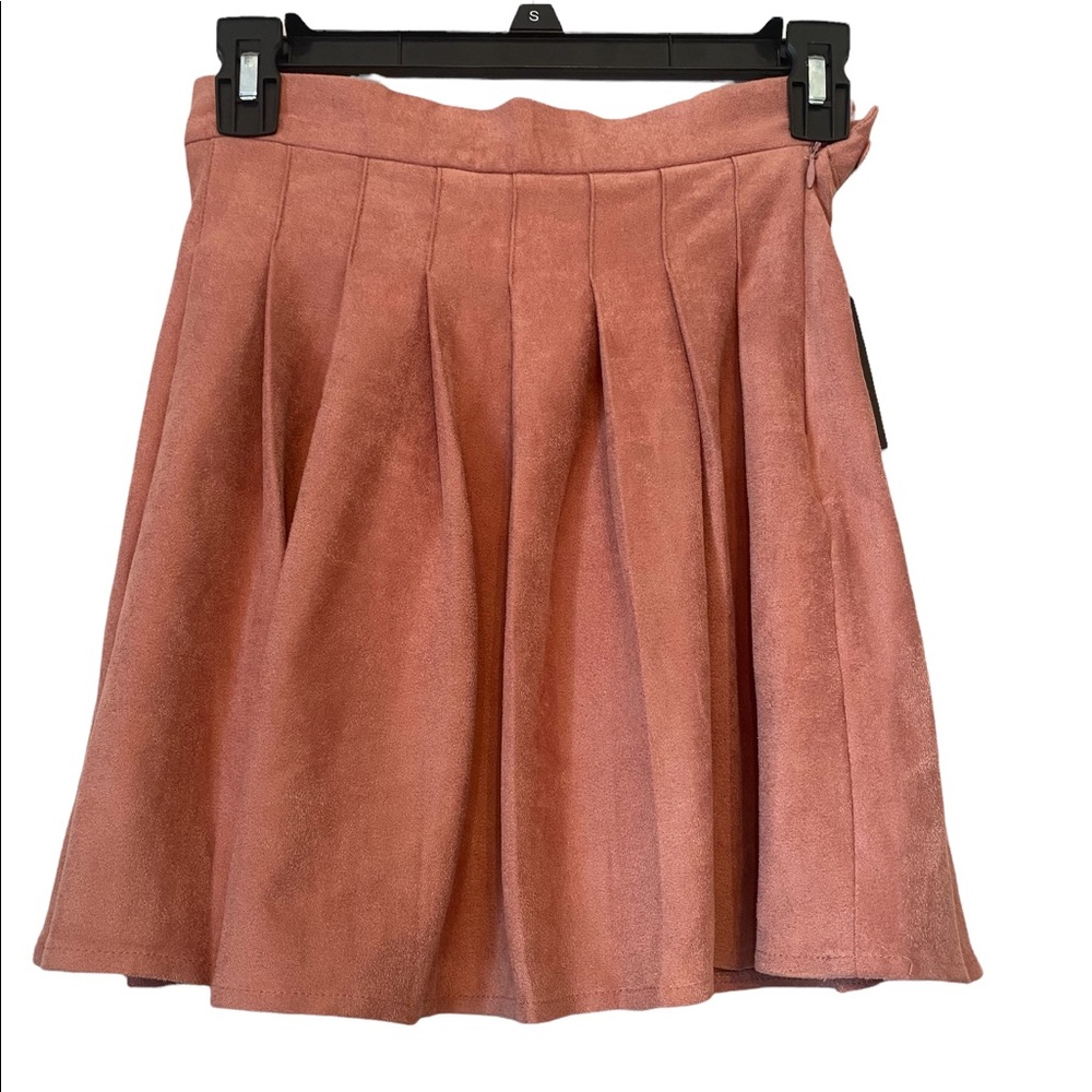 Forever 21 Faux Suede Mauve Pleated Skirt